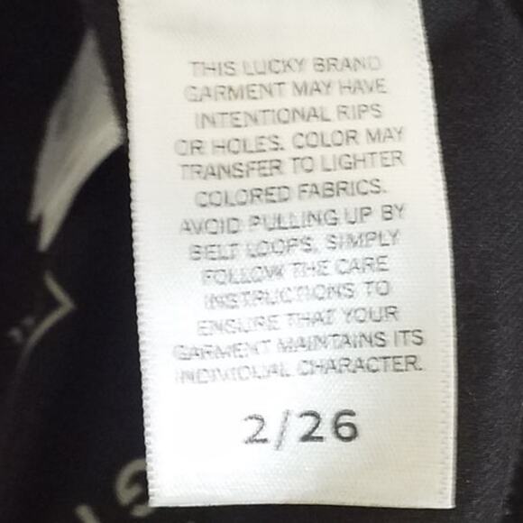 Lucky Brand Womens Size 2/26 Button Fly 90s Loose High Rise Straight Black - Picture 7 of 11